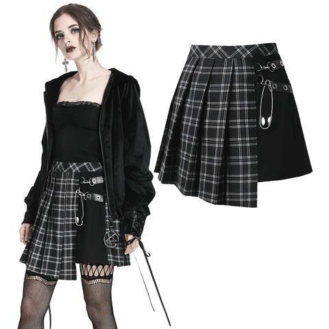 Plaid Mini Skirt with an Asymmetrical Twist: Be a Standout.