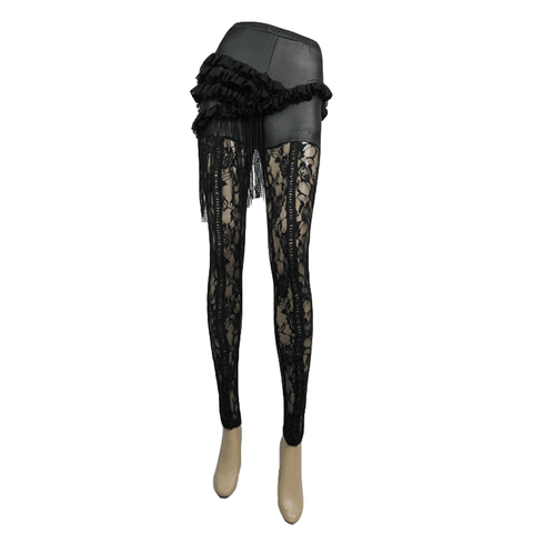 Ladies Black Lace Leggings: Steampunk Seduction for You.