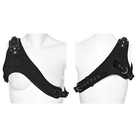 Fashionable Harness with Adjustable Straps in Punk Style.