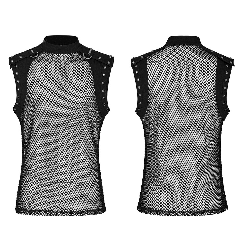 Stylish Translucent Punk Waistcoat with Bold Edge.