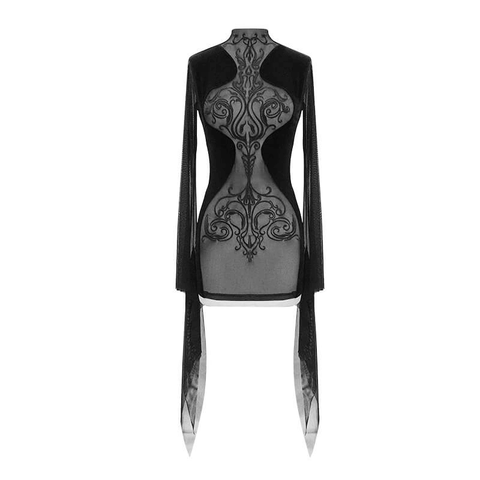 Black Mini Dress for Women - Gothic Attire.