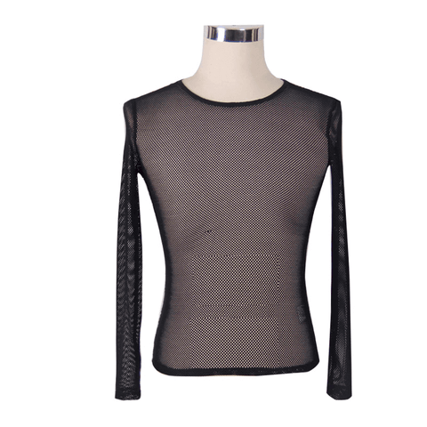 Steampunk Style Mesh Long Sleeve Top for Men.