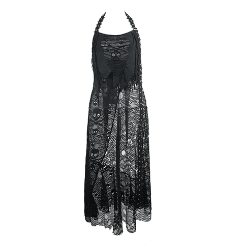 Gothic Black Maxi Dress - Women's Elegance Clothing.
