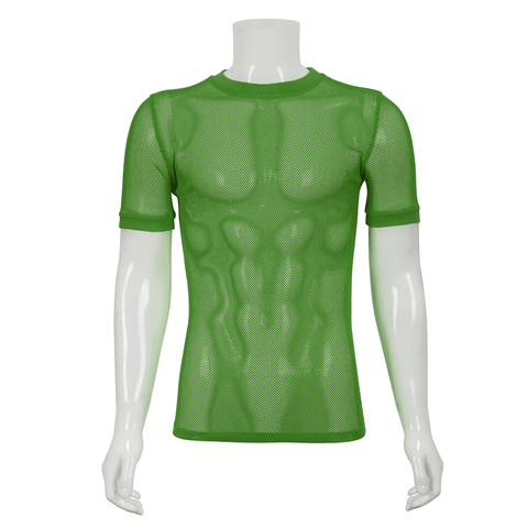 Green Mesh Short-Sleeve Top / Alternative Style Apparel.