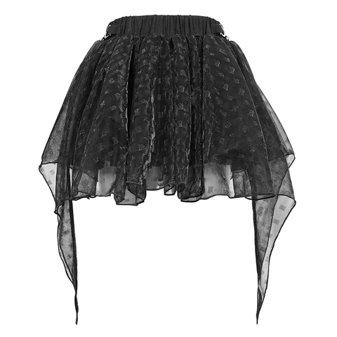 Women's Mesh Skirt with Irregular Layers - Grunge Apparel.