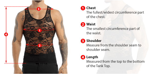 how to measure male tank tops size