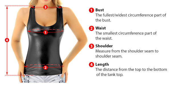 how to measure female tank tops size