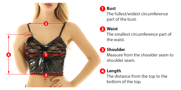 how to measure female crop tops size
