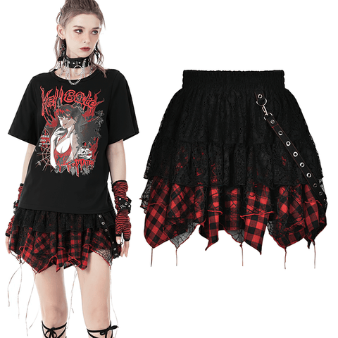 Punk Rock Tiered Mini Skirt with Chains: Adding an Edgy.