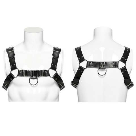 Bold Style Embodied in a Rebellious PU leather Harness.