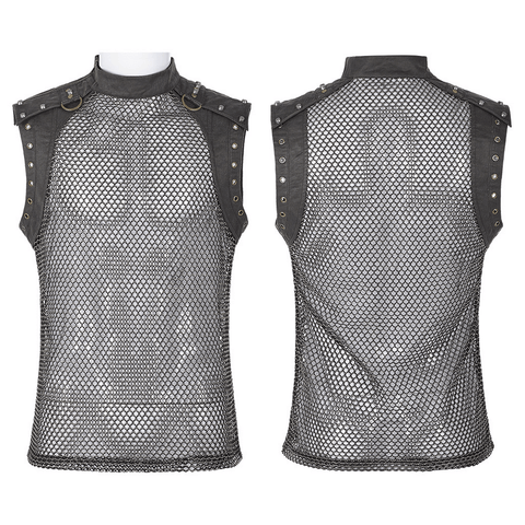 Express Your Style with a Punk Sheer Sleeveless Vest.