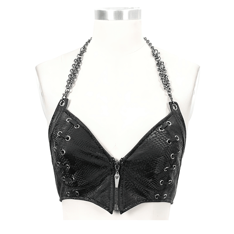 Vintage Leather Bra Vest for Women - Punk Apparel.