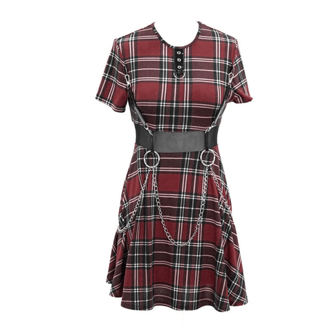 Checkered Mini Dress for Women - Punk Apparel.