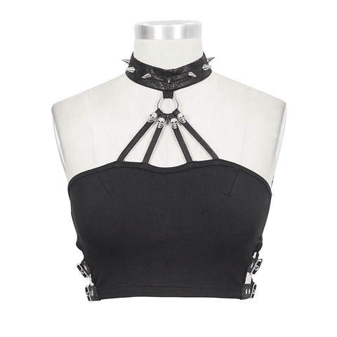 Trendy Gothic Cloth: Black Sexy Women's Crop Top.