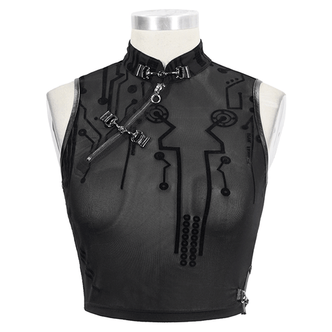 Black Transparent Crop Top for Women - Cyberpunk Apparel.