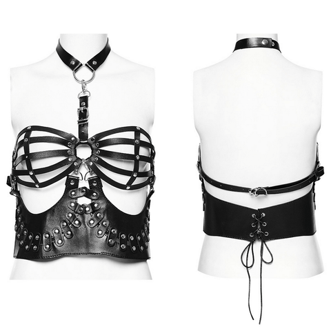 Fashionable Punk Body Harness Top with Sexy Straps.