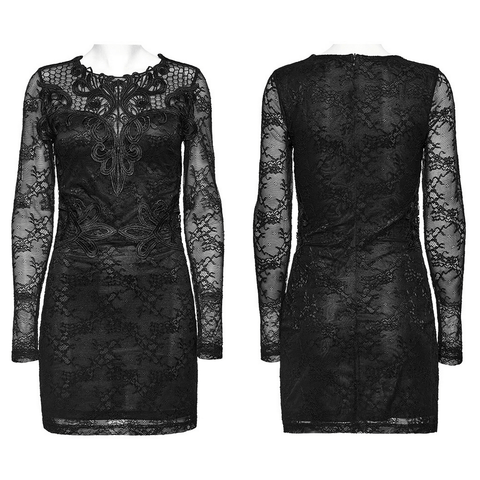 Gothic Attire - Sophisticated Embroidery and Lace Accents.