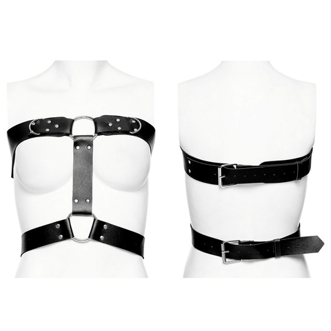 Punk Harness - Fashionable Faux Leather with Trendy Design.