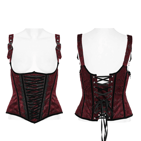 Vintage Lace Detailed Goth Corset with Straps.