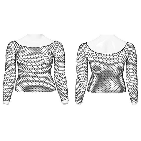 Layered Mesh Round Neck Long Sleeve Stylish Top.