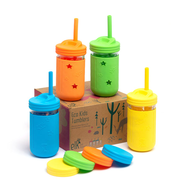  Elk and Friends Adult & Kid's Reusable Silicone Straws