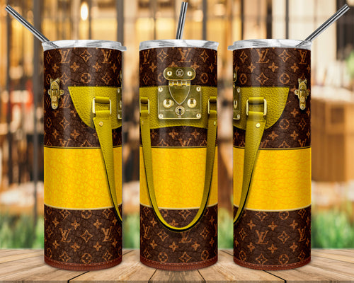 LV Brown and Gold Tumbler Sublimation Transfer