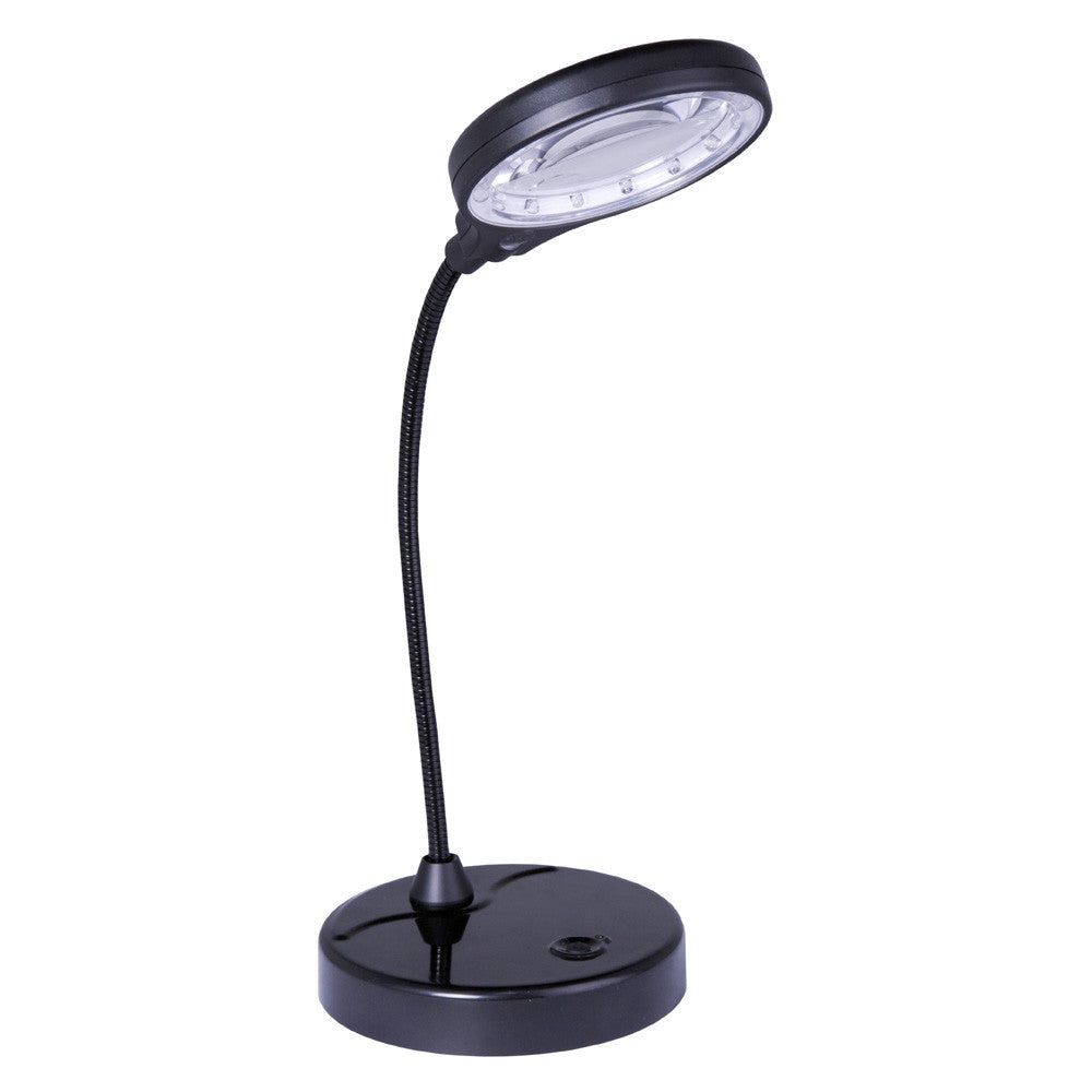 Battery Operated Lighted Magnifier With Flexible Gooseneck Mag