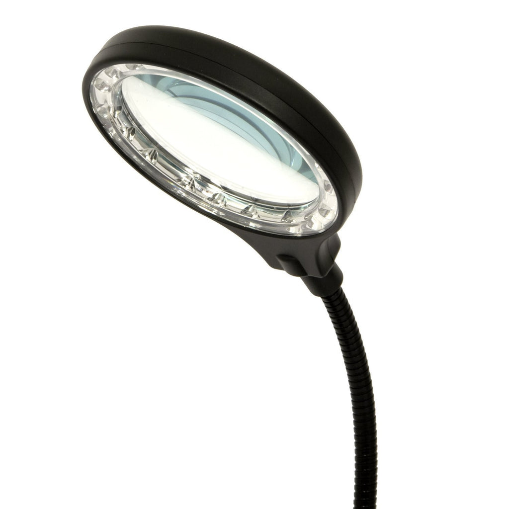 Battery Operated Lighted Magnifier With Flexible Gooseneck Mag