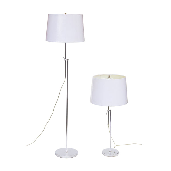 statistieken Ooit audit Adjustable Chrome Floor Lamp and Table Lamp Set – shopnueve