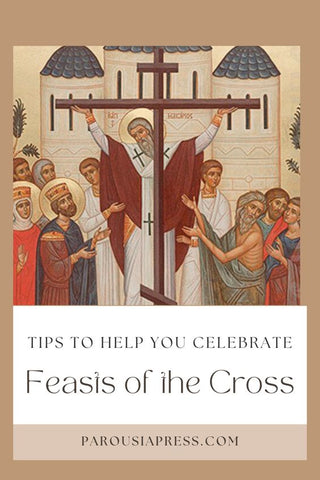 Icon of saints around a cross with words "Resources for Celebrating Feasts of the Cross"