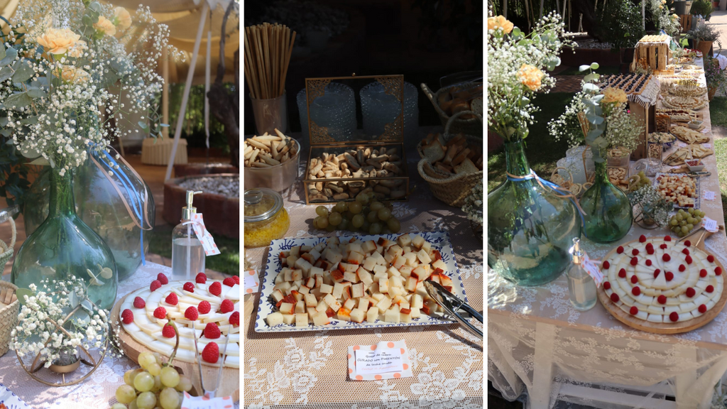 detalles de la mesa de quesos para bodas