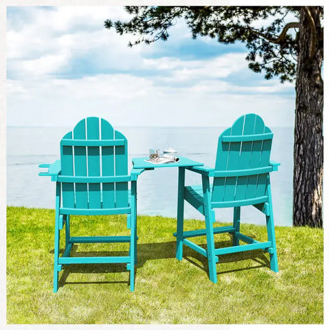 2 Adirondack Chairs with Cup Holder on the shore