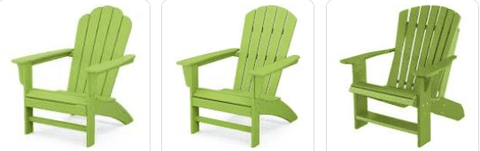 3 lime green adirondack chairs