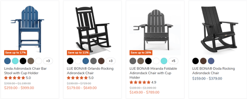 4 adirondack chairs products