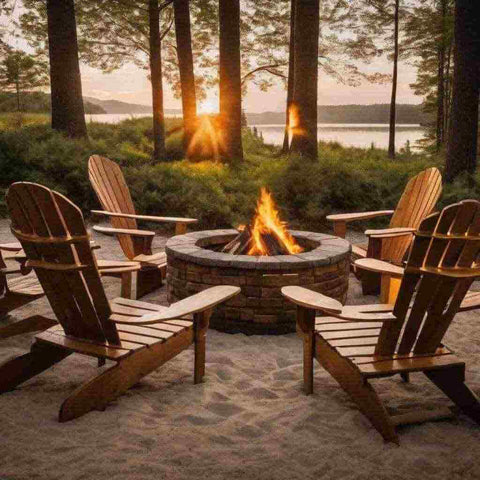 Adirondack Chairs Around the Fire pit