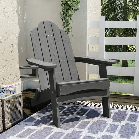 Foldable Adirondack Chair with Cup Holder
