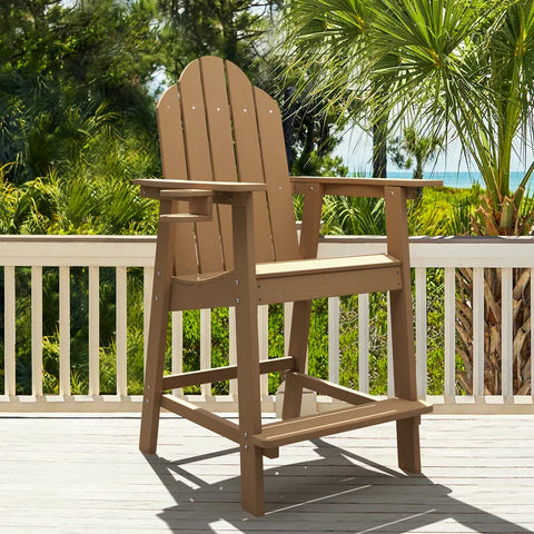Linda Brown Tall Adirondack Chair with Cup Holder
