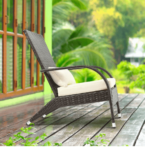 Outdoor Patio Wicker Adirondack Chair