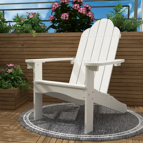 White Adirondack Chair with Cup Holder