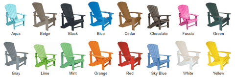 adirondack chair color selections