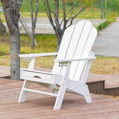 white Adirondack chair Against UV Rays