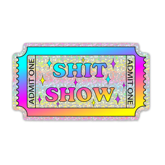 Lisa Frank Inspired Fuck Holographic Sticker, 2.75x3 in.