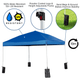 10'x10' Blue Pop Up Event Canopy Tent with Wheeled Case and Folding Bench Set - Portable Tailgate, Camping, Event Set - Ecart