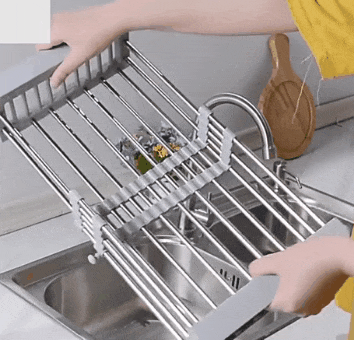 Stainless Steel Retractable Sink Rack, Kitchen Rack, Storage Rack