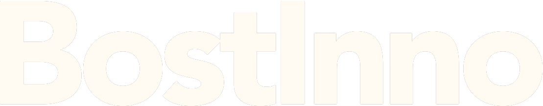 Text 'BostInno' in light beige font.