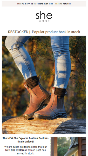 she wear vip, newsletter, shewear.com.au, womens work boots, ladies shoes, womens fashion boots