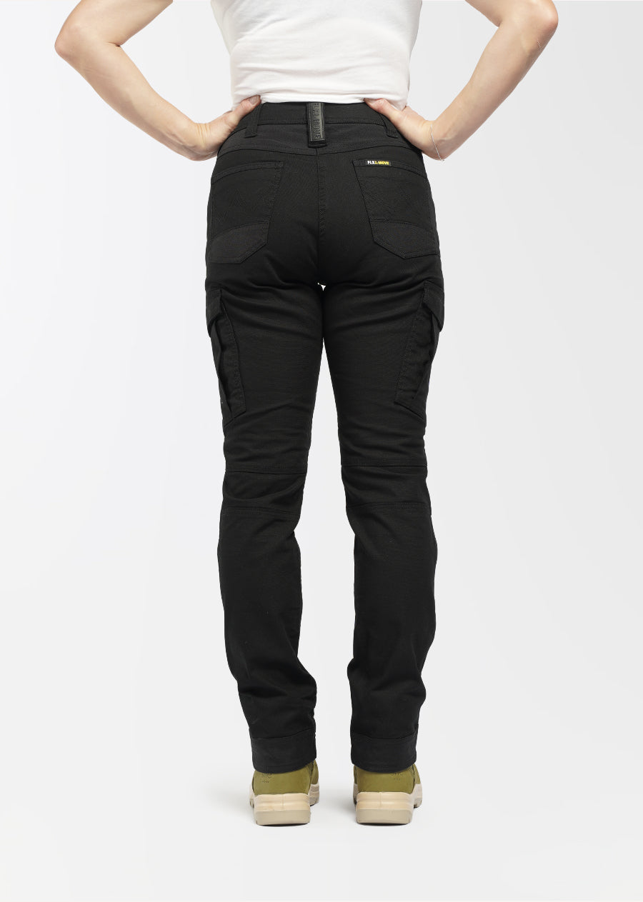 1007TN - LADIES COTTON CARGO WORK PANTS WITH 3M™ REFLECTIVE TAPE - NAVY.  SIZE - 10 Alliance Safety