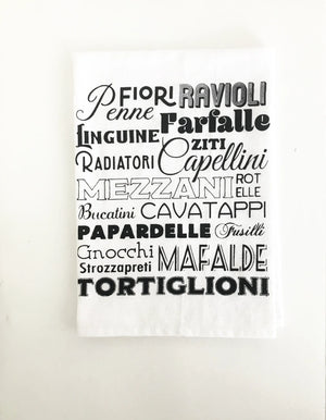 Pasta WordsCotton Kitchen Towel - Fox Meadow Shop