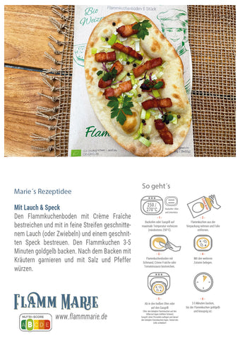 Flamm Marie´s Flammkuchen mit Lauch & Speck