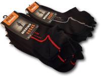 Socquettes de sport en laine merinos noire liseret rouge ou gris